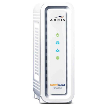 Arris Surfboard SB6121 DOCSIS 3.0 Cable Modem (Black, 5.2 x 13.2 cm) Certified Refurbished White Max Download Speed: 1.4 Gbps