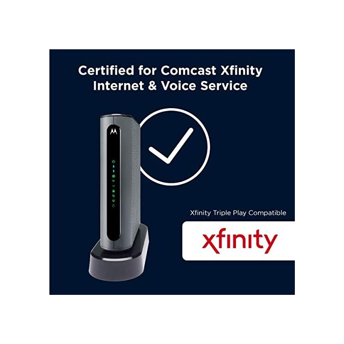 "Motorola MT7711 DOCSIS 3.0 Modem/Router | 24x8 Channels, AC1900 WiFi, Dual Band | 2 Phone Ports | XFINITY Internet & Voice"