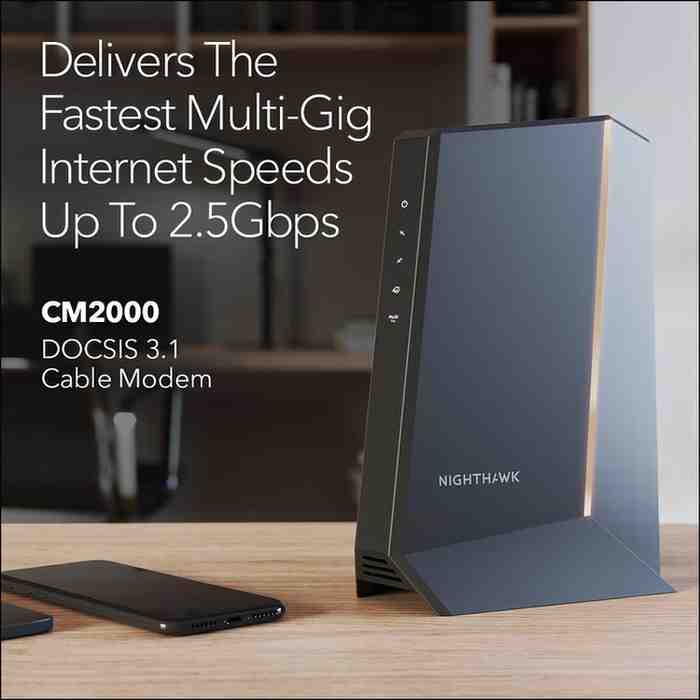 "NETGEAR Nighthawk CM2000 Multi-Gig Cable Modem | DOCSIS 3.1 | 2.5 Gbps Speeds | Xfinity, Spectrum, Cox Compatible"